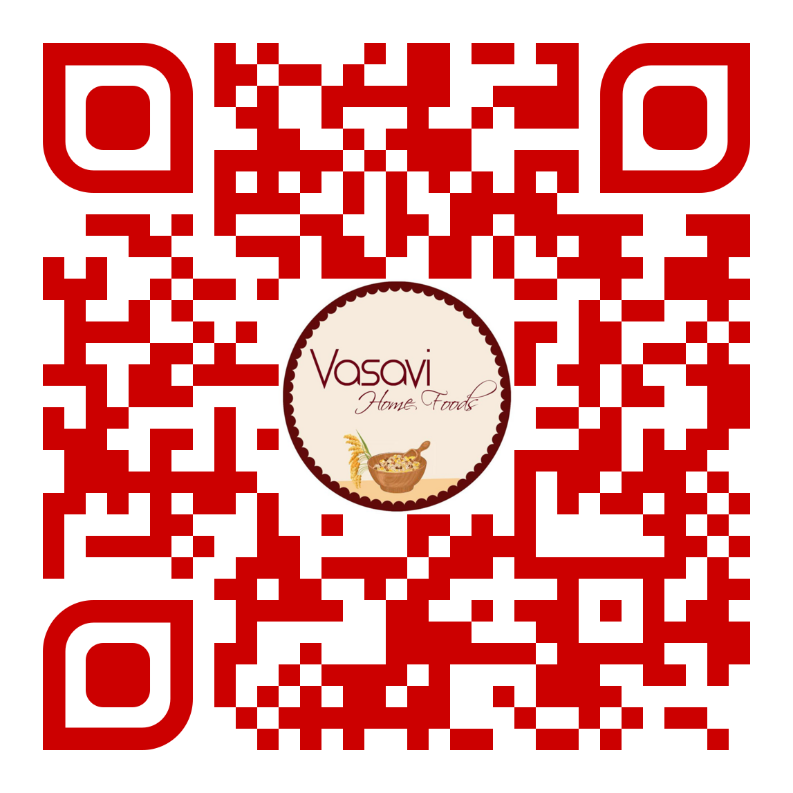 వాసవి హోమ్ ఫుడ్స్ వెబ్‌సైట్ QR కోడ్